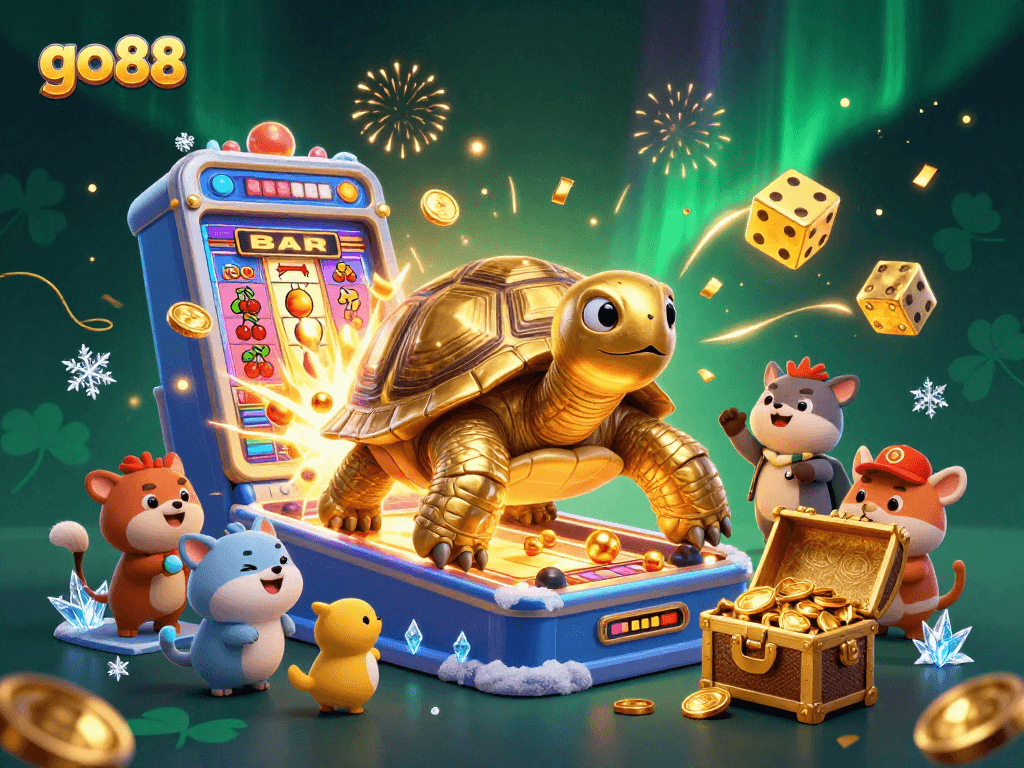 Experience thrilling gameplay at go 88 with a vibrant scene of jackpots and excitement.