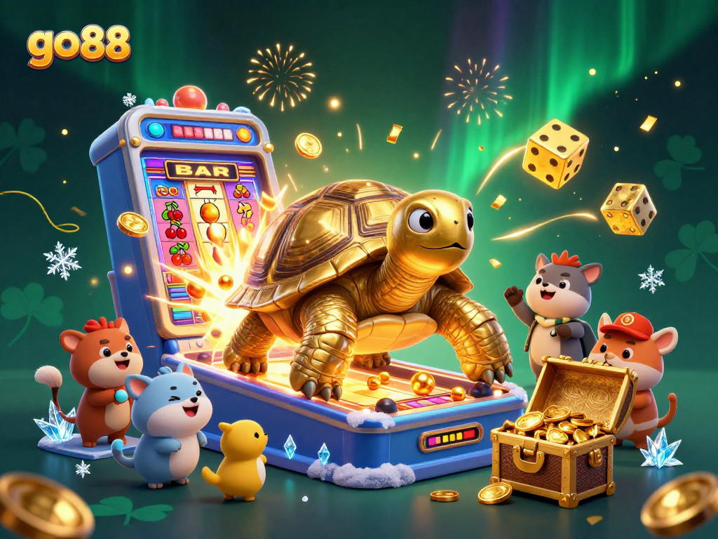 Experience thrilling gameplay at go 88 with a vibrant scene of jackpots and excitement.