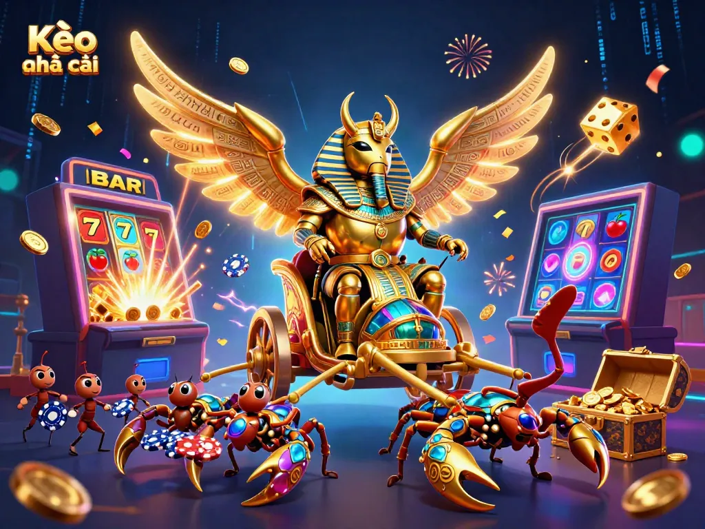 Experience the thrilling action of Kèo nhà cái with vibrant characters and dynamic casino elements.