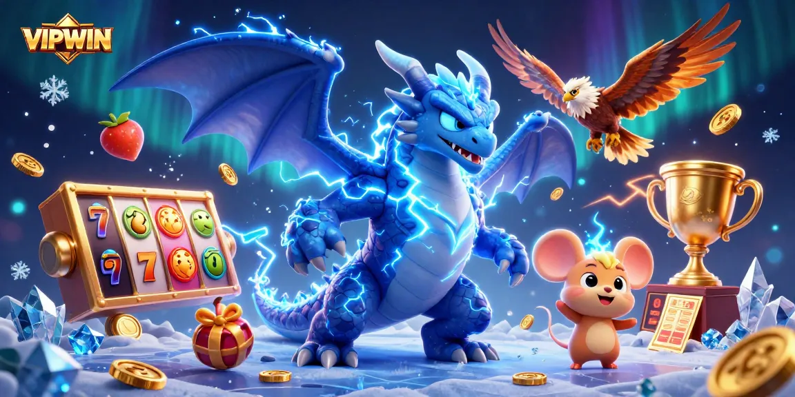 Experience the thrill of VIPWIN with dynamic slot games, featuring vibrant characters and exciting casino elements.