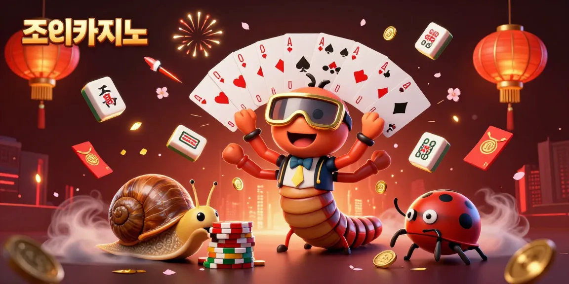 Engage with 조이카지노 as a vibrant 3D illustration featuring exciting casino elements and interactive characters.