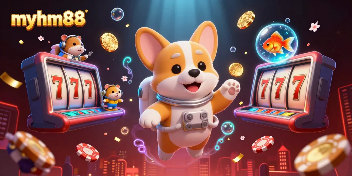 Experience captivating games at myhm88 with vibrant characters and exciting elements in a dynamic casino scene.