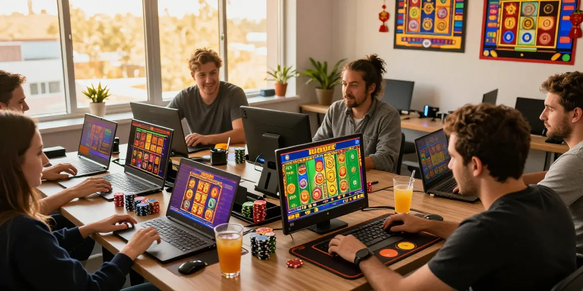 Engaged players enjoying bonus buy slots UK in a lively online casino atmosphere