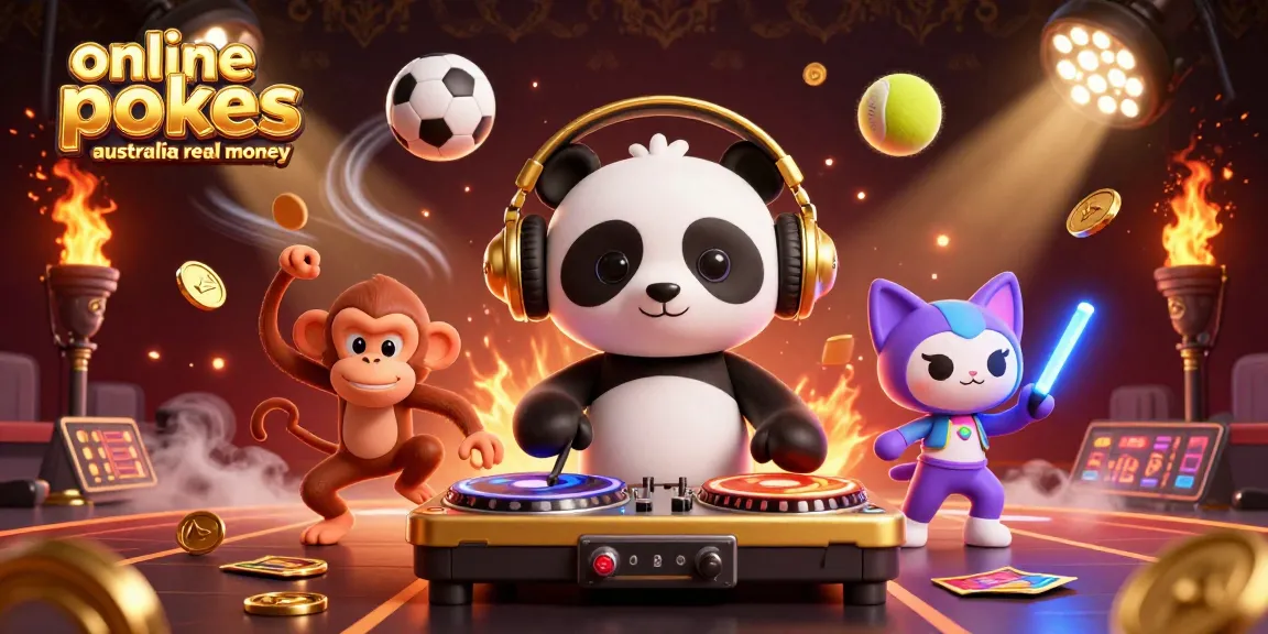 Spin extraordinary online pokies australia real money with DJ panda, monkey, and kitten in vibrant scene.