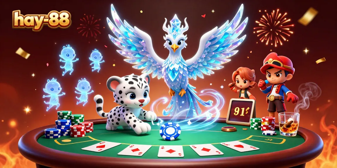 Engage with hay-88's dynamic poker scene featuring vibrant characters and exciting gameplay elements.