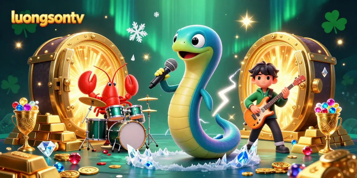 Join the electrifying performance at luongsontv with an electric eel DJ in a vibrant underwater casino scene.